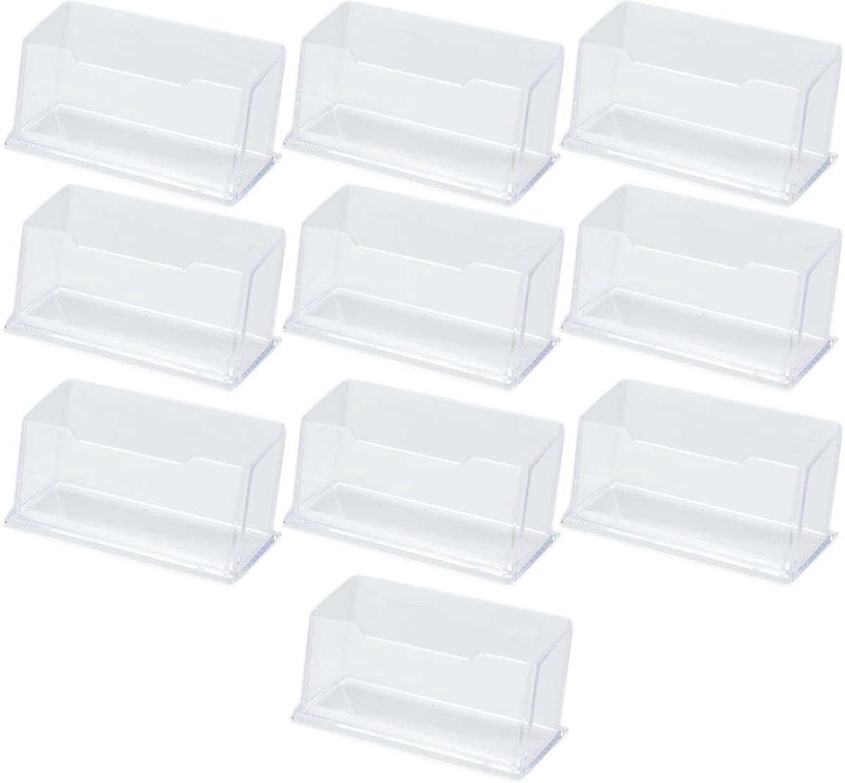 Ibenzoa® Transparante Acryl Houder voor Visitekaartjes - Set van 10 Stuks voor Bureau en Kantoor