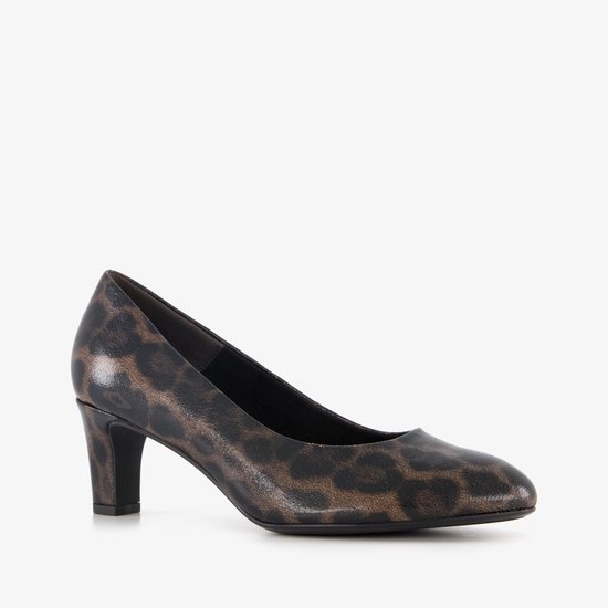 Tamaris dames pumps met panter dessin bruin zwart - Maat 41
