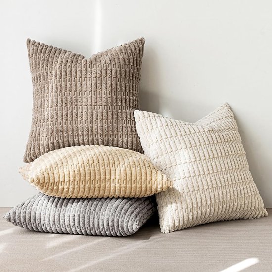 MADIZZ Set van 2 Corduroy Boho kussenslopen met franje rand Zacht Decoratief Kussenhoesje voor Bank Slaapkamer Kussenomslag 45x45 cm Olijfgroen