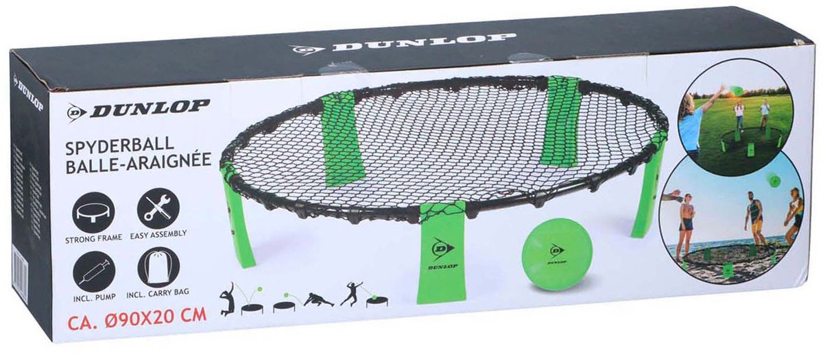 Dunlop Spyderball - 90 x 20 CM - Incl. Net Frame Poten Bal Pomp en Reistas - Max. 4 Spelers