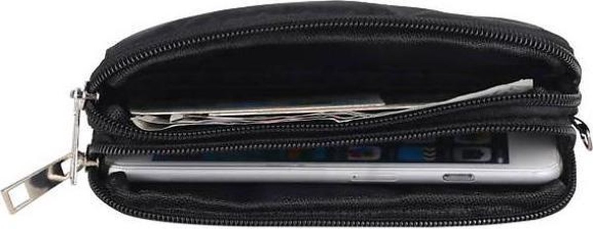 Universele Polyester Smartphone Pouch tot 5.5 Zwart