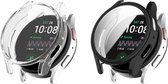 Twee Samsung Galaxy Watch 7 40mm smartwatches met beschermhoezen: één transparante en één zwarte.