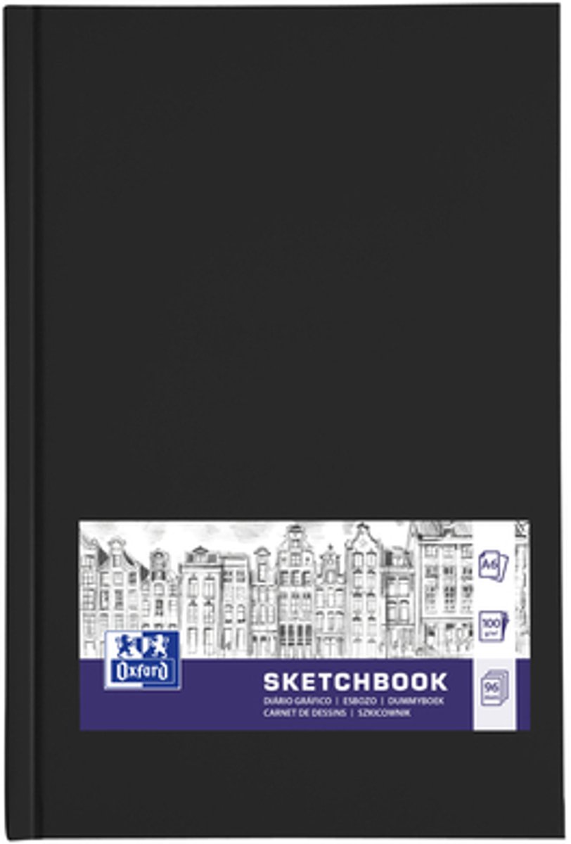 Oxford schetsboek - A6 - 96 vel - 100g papier - harde kaft - zwart — afbeelding 12