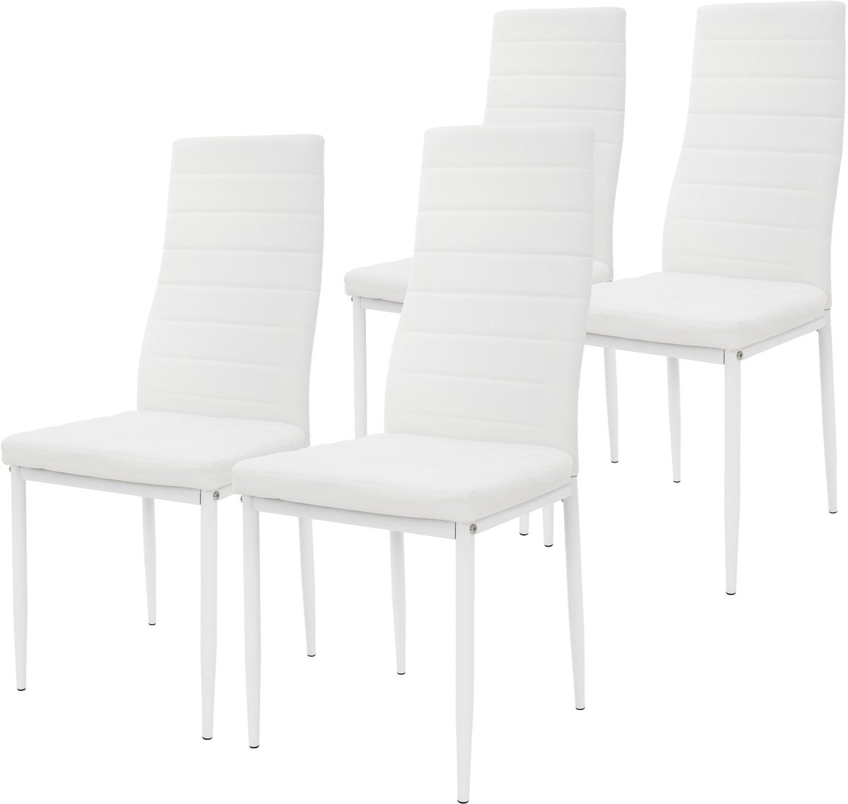 ml-design set eetkamerstoelen 4 stuks wit kunstleer gestoffeerde stoelen metalen poten ergonomisch comfortabel keukenstoelen met rugleuning moderne eetkamer en woonkamer stoelen armleuning draaibaar eetkamerstoel keukenstoel eettafelstoel
