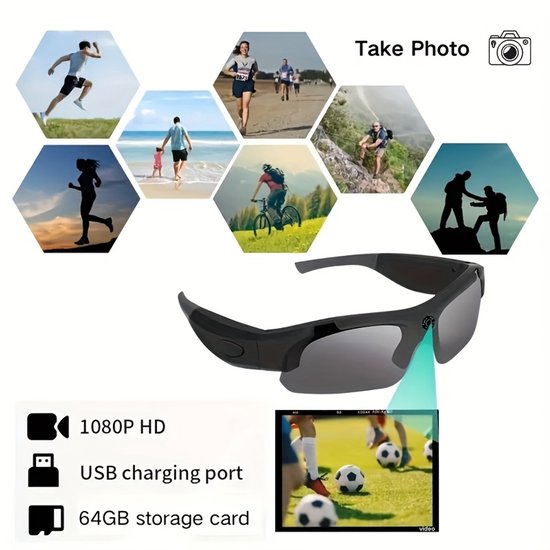 Al Smart Glasses ,1080p HD Camera with Music & Call