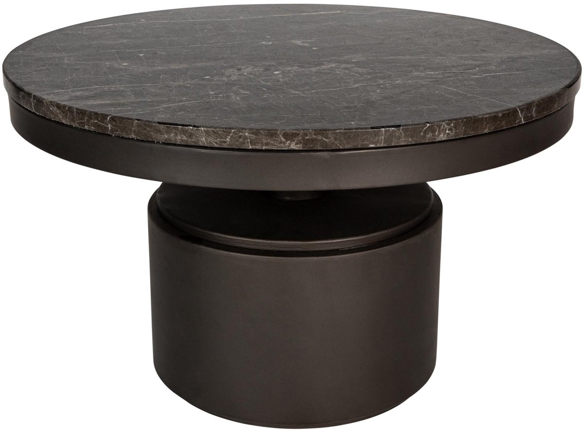 PTMD Salontafel Bregt - 60x60x37 cm - Marmer - Bruin