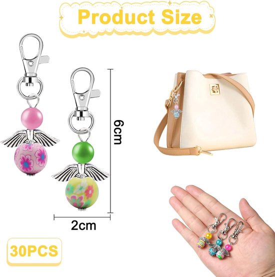 Inovra Plus - Sleutelhanger met beschermengel 30 stuks voor bruiloft en doop Prachtige souvenirs en hangers voor bruiloftsfeesten met engel thema