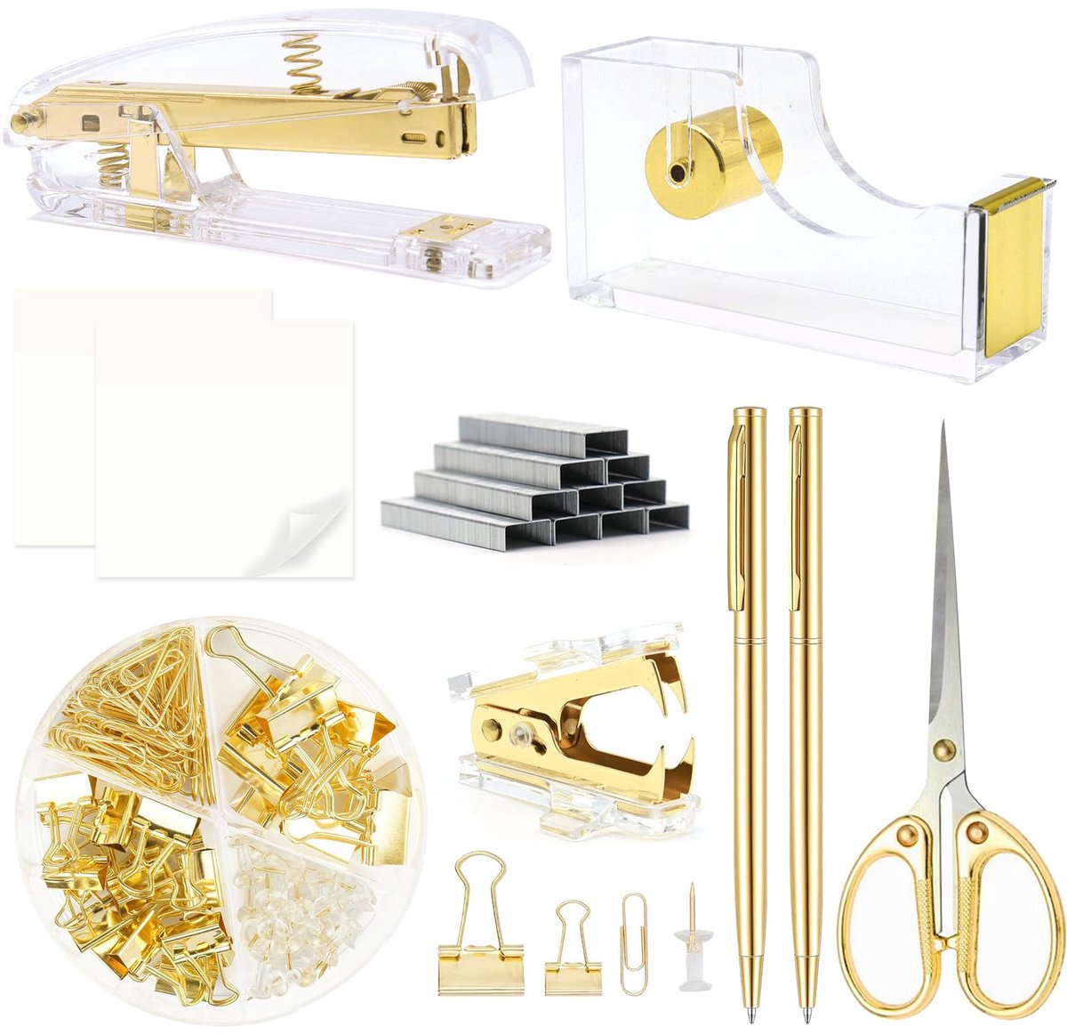Ibenzoa® Complete Set Bureau-accessoires in Gouden Kleur voor Thuis en Kantoor