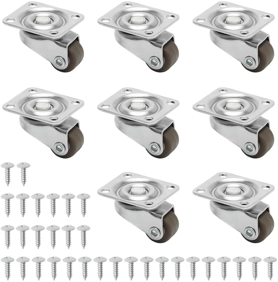 Allecto Plus - Meubelrollen 8 stuks 12 cm - Mini-rollen - Koffiezetapparaat Accessoires - Keukenapparatuur - Stille Rubberen Wielen - 360° Draaibare Trolleywielen - Meubels & DIY - Mobiele Lade - Laag profiel
