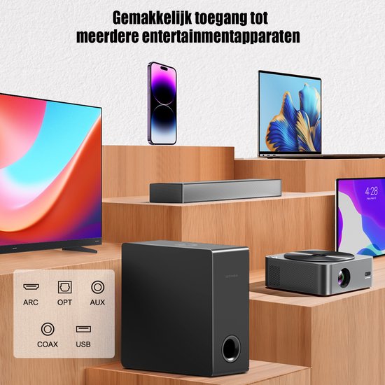 ULTIMEA Nova S40 2.1-kanaals ultradunne soundbar met BassMX™-subwoofer en aanpasbare geluidseffecten van Ultimea — afbeelding 5