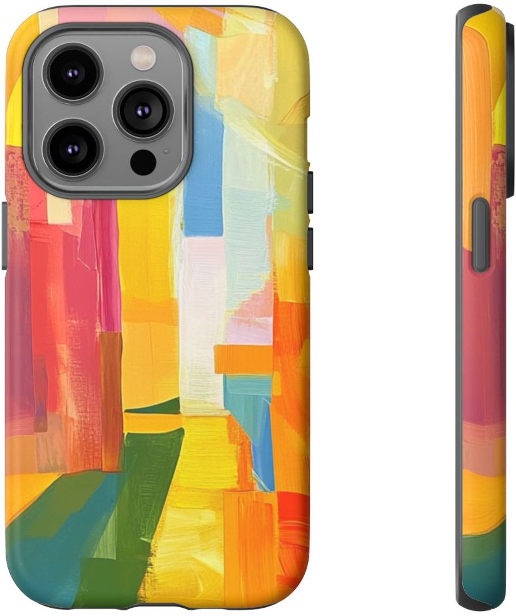 Abstracte Kleurrijke Penseelstreken – Telefoonhoesje Geschikt voor iPhone 14 Pro