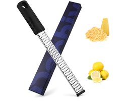 Dachiy Zester Rasp, Keukenrasp, Parmezaanse Rasp, Citroenrasp, Nootmuskaatrasp, Knoflookrasp, Gemberrasp met fijn roestvrijstalen mes, Vaatwasserbestendig (Zwart)
