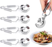 Slakken Tangen - Keuken Clips - Serveren van Eten - Vaatwasserbestendig - 16 cm - Zilverkleurig