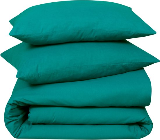 DoubleDry Dekbedovertrek 100% Natuurlijk Katoen - Tweepersoons 200x200/220 cm + 2 Kussenslopen - Ademend & Zacht - Zeegroen van Merkloos — afbeelding 5