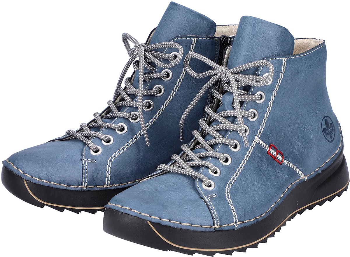 Rieker dames veterboots enkellaars 71510-14 blauw