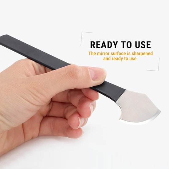 Handmade leather cutting knife - beveled blade - manganese steel - perfect for crafts en leerbewerking van Innovo — afbeelding 5