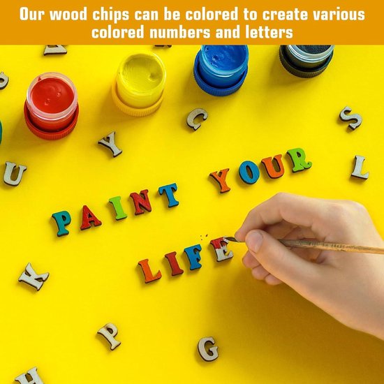 Sweieoni Houten letters en cijfers, 216 stuks, houten