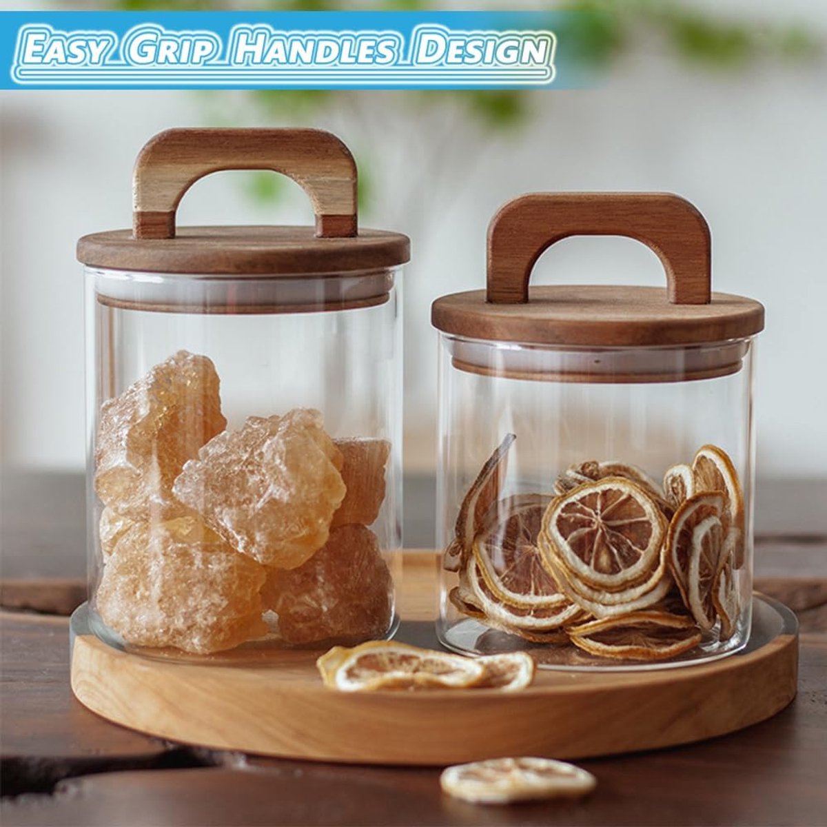 Vul deze glazen voorraadpotten met mij! , In de stories vroeg ik jullie zaterdag wat jullie in deze glazen potten met houten deksel en lepel zouden doen. Zie hier de meest gegeven antwoorden! , Sla