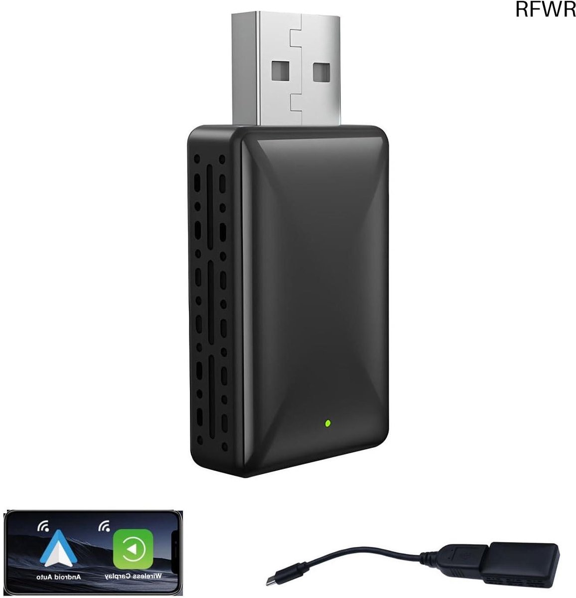 RFWR® Draadloze 2-in-1 adapter voor CarPlay en Android Auto - Plug and Play voor Auto