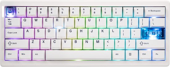 EPOMAKER x Cidoo QK61 V2 - Wit - RGB Licht - Mechanisch Draadloos Toetsenbord - 61% - QWERTY - Gaming Keyboard
