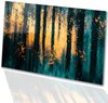 Bos, Abstracte kunst, Bomen, Goud, blauw, groen, zwart, geel