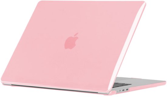 Coque MacBook Air 13 pouces rose pâle mate avec logo Apple découpé.
