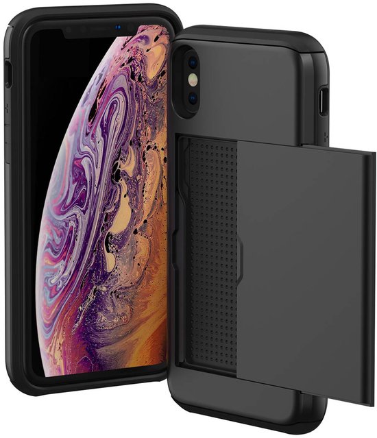 imoshion Hoesje met Pasjeshouder - Geschikt voor iPhone Xs / X - Backcover met pasjeshouder - Zwart