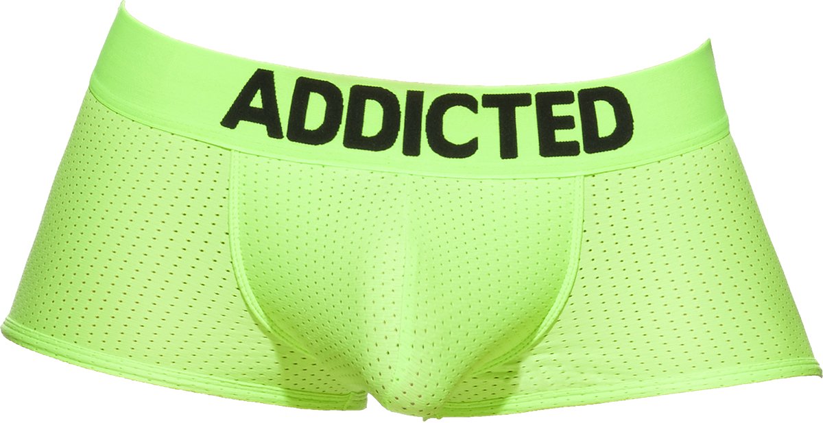 Goedkoopste ADDICTED Ring Up Neon Mesh Trunk Green - MAAT M - Erotisch Heren Ondergoed - Boxershort voor Man - Sexy mannen Boxershort