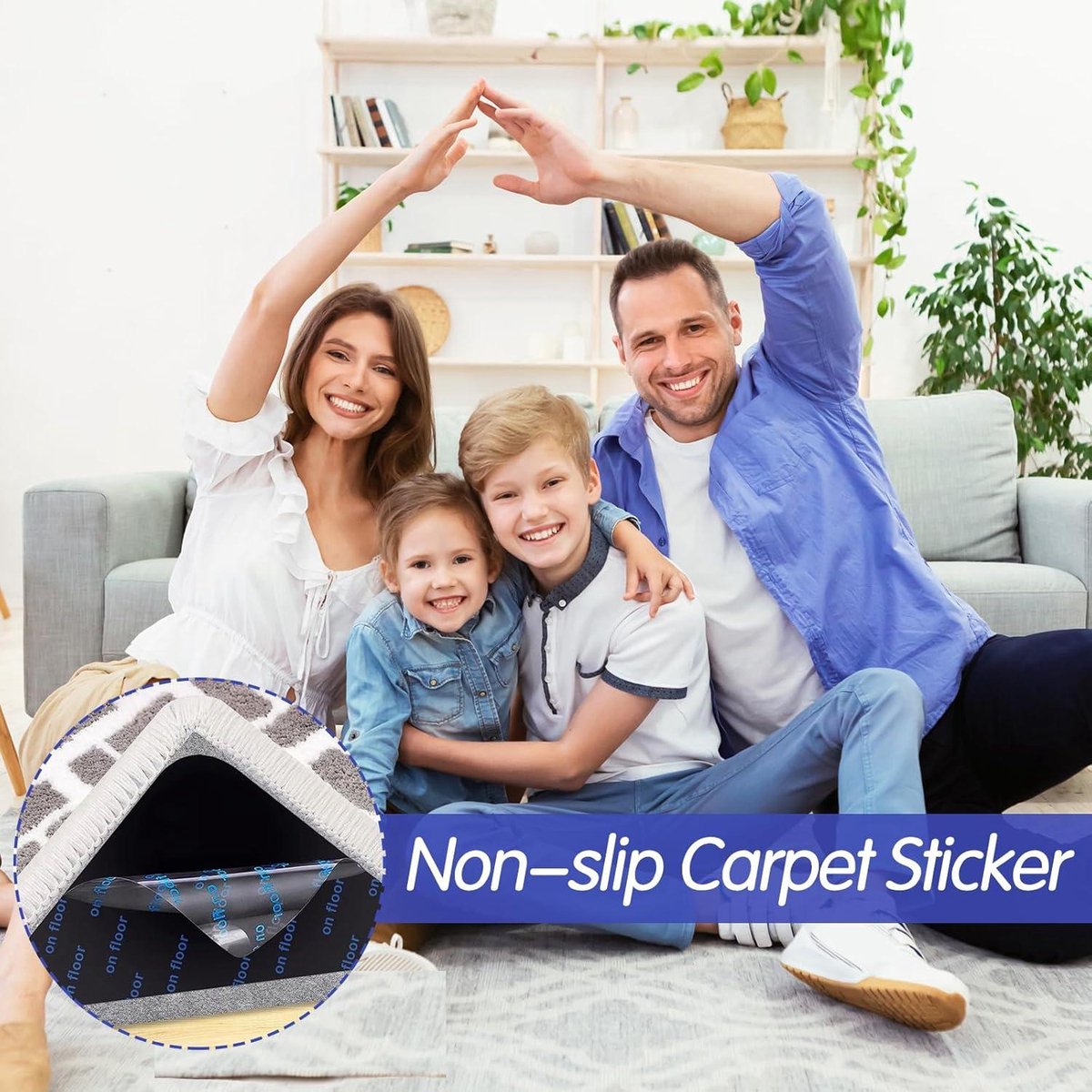Allecto Premium - Pack van 16 Antislipmatten voor Tapijt - Wasbaar en Herbruikbaar - Antislip Ondertapijt