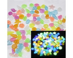 100 kleurrijke lichtstenen voor aquarium - kunstmatige lichtstenen - fluorescerende kiezelstenen - lumineuze grind - aquariumdecoratie