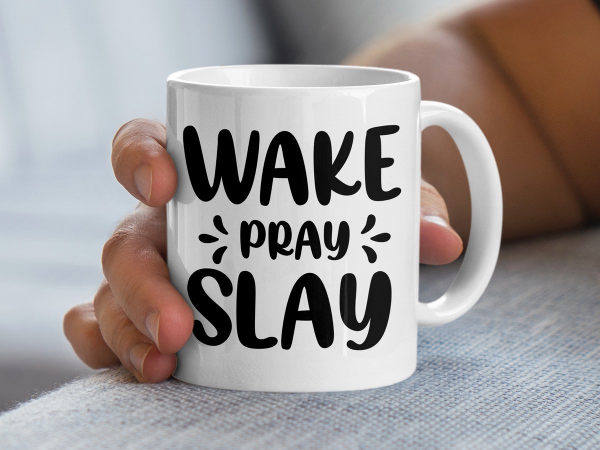 Wake Pray Slay Mok, Motivatie Mok, Inspirerende Quote Mok, Koffie Mok, Cadeau voor haar, Dagelijkse Inspiratie, Mooie Mok, Nieuwe Mok
