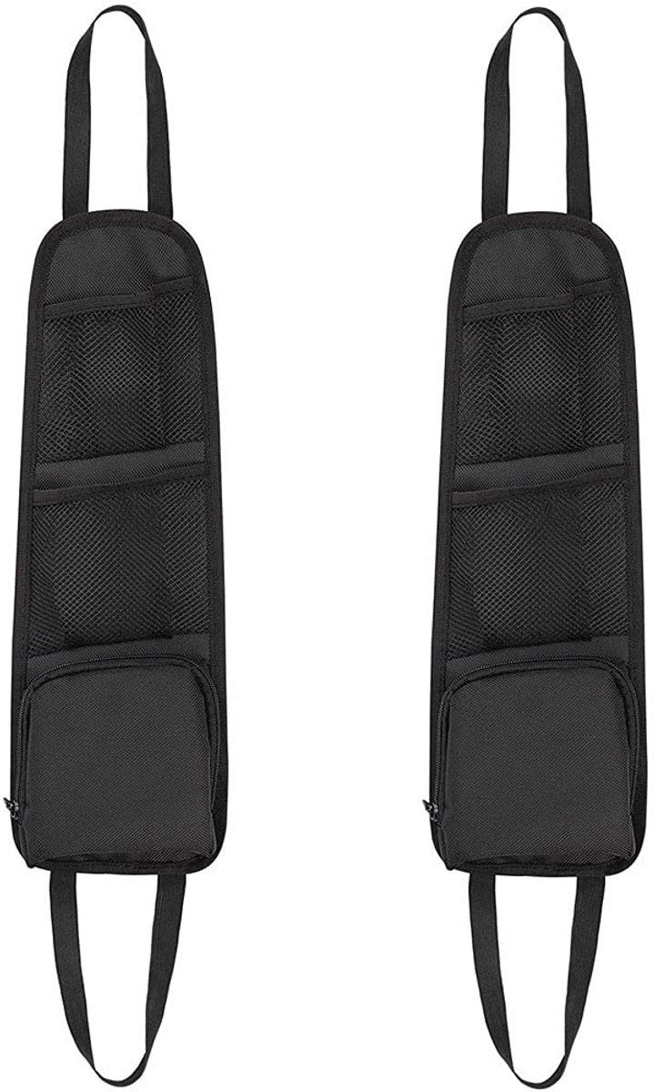 Image of 2-delige organizer voor de zijkant van de autostoel, opbergnet voor de autostoel, netvak voor de voorstoel, opvouwbare opbergtas voor de auto, waterdichte opvouwbare opbergtas voor kleine spullen