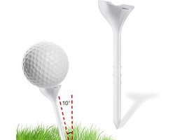 20pcs 10 Degree Golftees - Premium Plastic Golf Simulator Tees - Professionele Golf Training Accessoires - Golf Oefenhulpmiddelen voor Mannen en Vrouwen (Wit)
