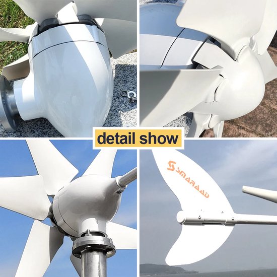 Windturbine 230v Komplettset Windkraftanlage, 100W Vertikale Windgenerator Mit Steuergerät, 2-Blatt Windgenerator 24v