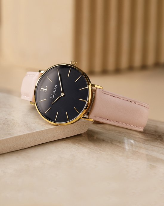 Montre Femme Elysian - Or rose - Cuir Rose - ELY01140 - Acier inoxydable - Ø 36mm