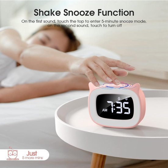 RFWR® Digitale Kinderwekker met LED-nachtlampje en Snooze functie van RFWR — afbeelding 3