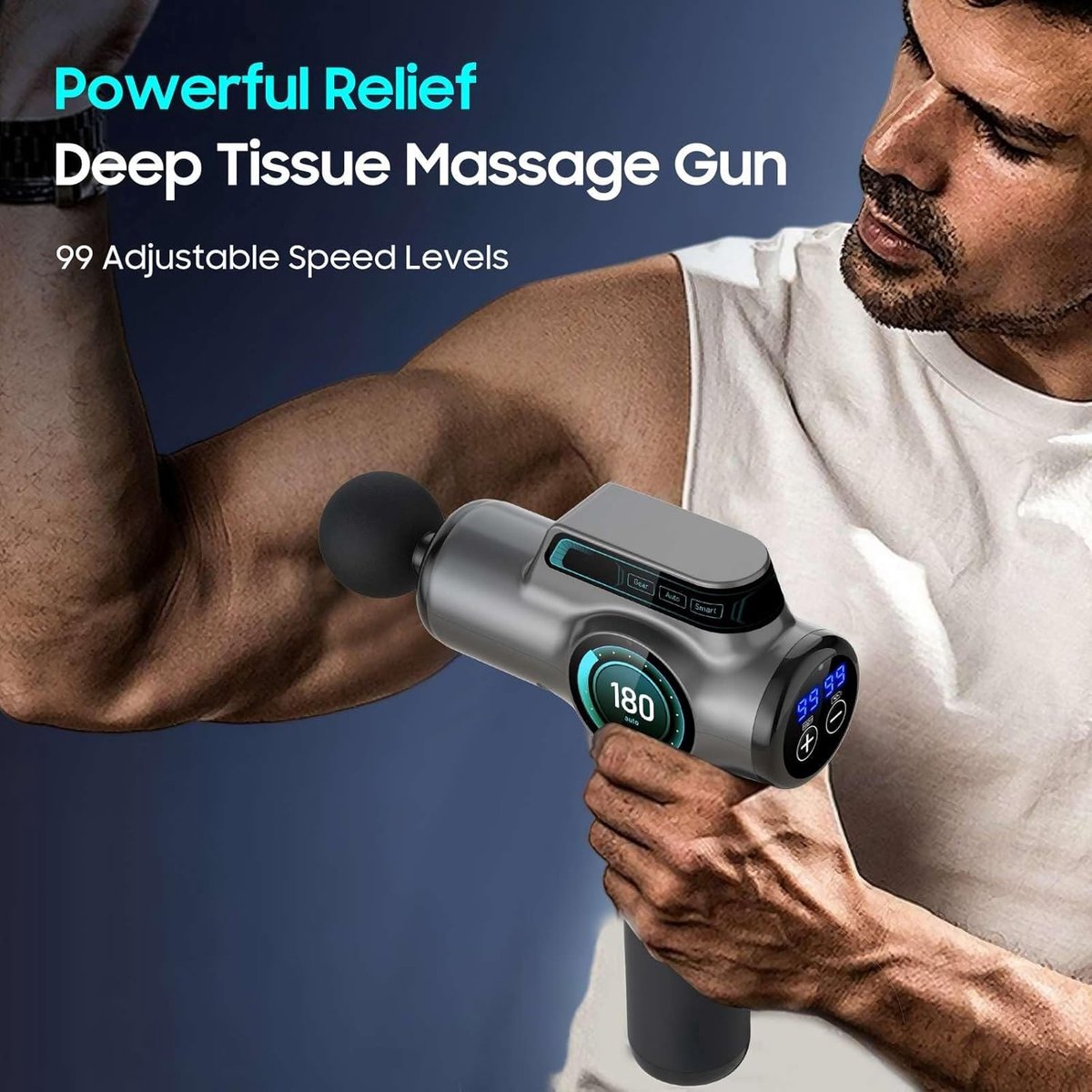 Afbeelding 3 van Massagepistool, hoogwaardige percussiemassage voor spierontspanning, professioneel deep tissue massagepistool en handig verwarmd spiermassagepistool voor volledige lichaamsontspanning
