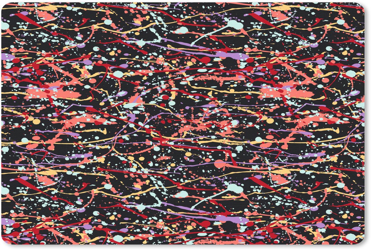 Muismat 27x18 cm - Mousepad Spat - Abstract - Waterverf - Zacht - Muismatten