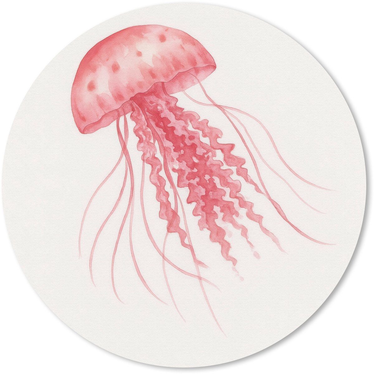 Muismat rond 40x40 cm - Mousepad Kwal - Tentakels - Roze - Ronde muismatten
