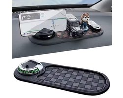 Multifunctionele Antislipmat - Universele Telefoonhouder 360° Draaibaar met Parkeernummer - Voor Auto Dashboard - Zilver