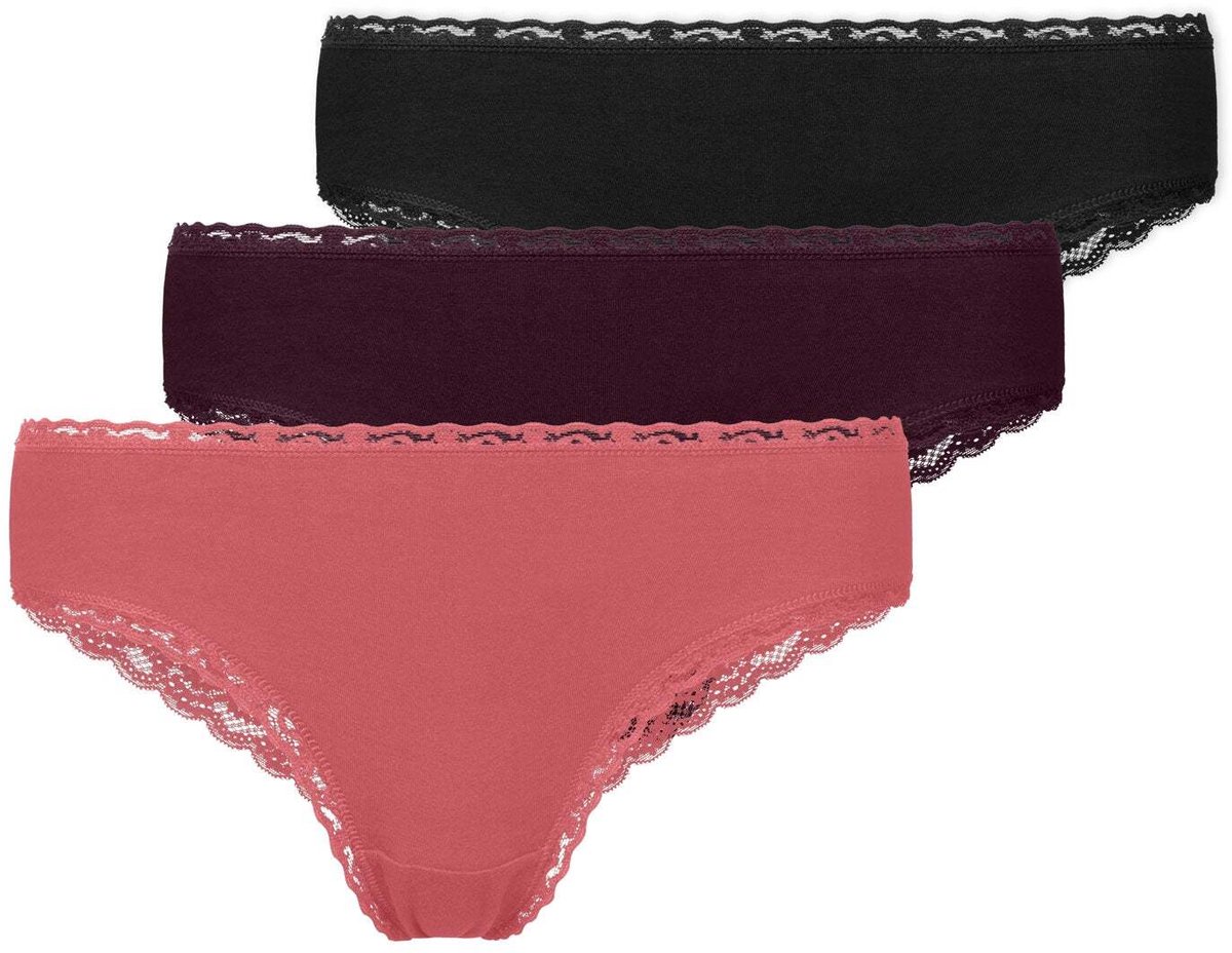 SNOCKS Brazilian Slip met Kant - Dames Ondergoed - Naadloos & Comfortabel - Dames Slips - Dames Onderbroeken - 3 Stuks