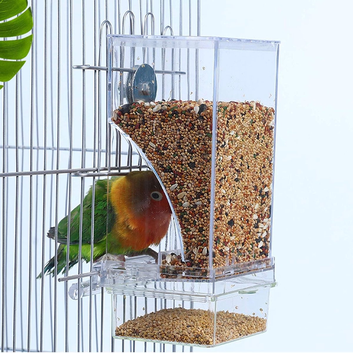 Automatische vogelvoederbak voor kooi, geen rommel Vogelkooi voor kleine vogels Papegaaien Kanarie Parkiet Grasparkiet Valkparkiet Dwergpapegaai
