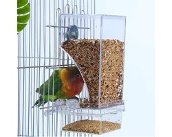 Automatische vogelvoederbak voor kooi, geen rommel Vogelkooi voor kleine vogels Papegaaien Kanarie Parkiet Grasparkiet Valkparkiet Dwergpapegaai