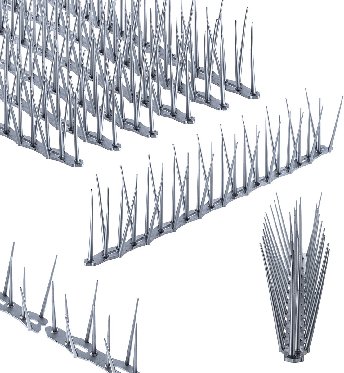 KADAX Vogelafweer van kunststof, duivenafweer, spikes, vogelbescherming voor balkon, raam, dak, tuin, vogelverschrikker ter afweer van vogels, duivenbescherming (zilver, 6 stuks)