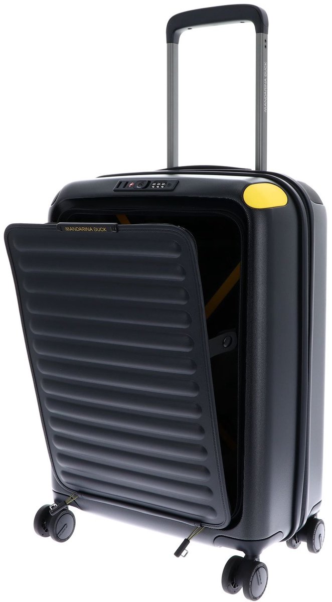 MANDARINA DUCK trolley met laptopvak Smart Duck Exp Cabin Trolley Dark Gloss zwart 55cm