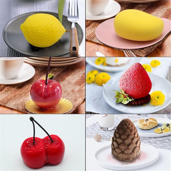 Siliconen Mold Dessert Siliconen Cakevorm Voor Bakken Fondant Schimmel Fruit Vorm Suikergoed Gelei Bakvormen Chocolade Mould (Mango H_11.7x6.8x0.8
