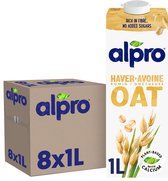 Alpro Drink Lait végétal à l'avoine Original - Sans lactose et sans gluten - 8 x 1 L