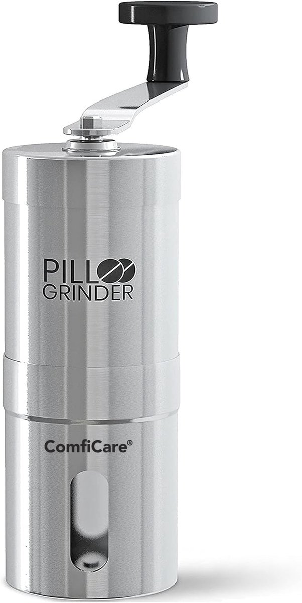 ComfiCare® Metalen pillenvergruizer - Voor harde pillen - Grote en kleine pillen - Pillenmaler - Tabletvergruizer - Pil crusher - Pill grinder - RVS