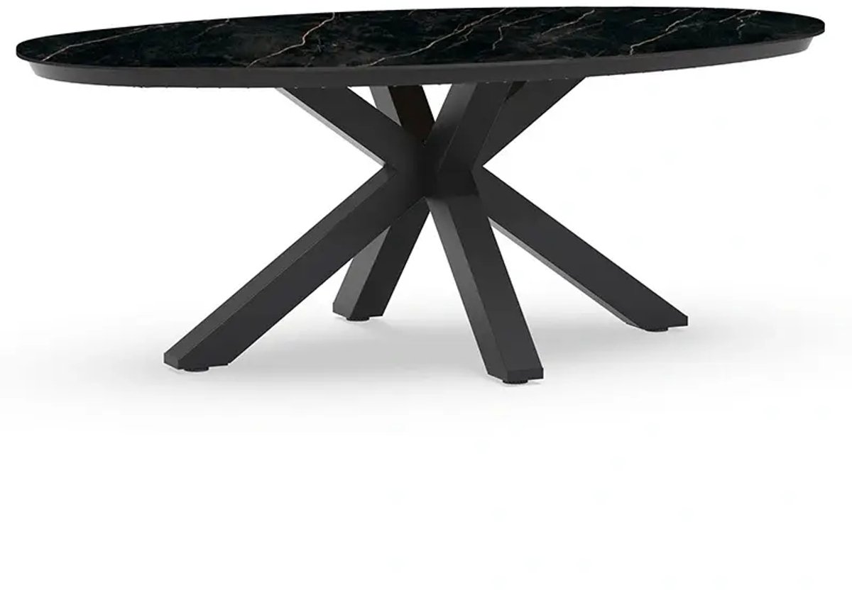 Tierra Outdoor Oblong Tuintafel Marble Charcoal - 200x110 cm