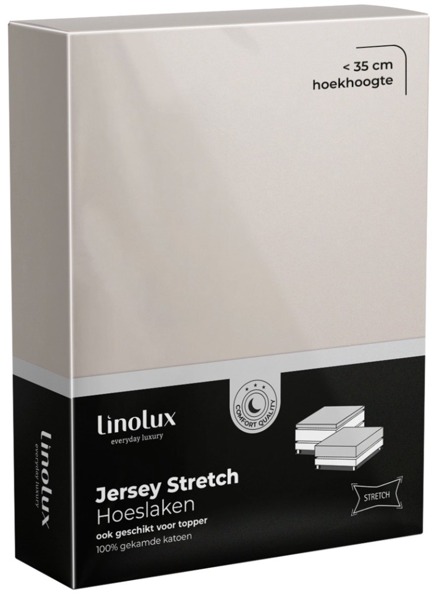 Linolux (topper) Hoeslaken Jersey Stone 180x220